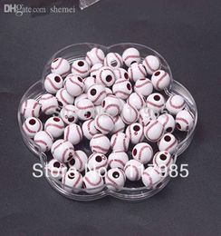 Whole Chunky beadsPopular Acrylic Baseball Beads 12mm600pcslot for Bracelets7867716