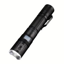 Banral P50 Aluminium Alloy Flashlight, USB Rechargeable Outdoor Lighting Flashlight, Super Bright Portable Flashlight With Clip