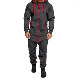 Men's Tracksuits Autumn And Winter Mens Hooded Contrasting Colour Sports Fleece Personalised Jumpsuit Camouflage Print Casual Suit For Men