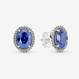 100% Authentic 925 Sterling Silver Sparkling Statement Halo Stud Earrings Fashion Women Wedding Engagement Jewelry Accessories243k