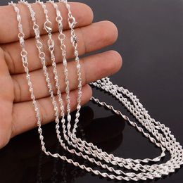 whole 100pcs water waves chains 1 2mm 925 sterling silver necklace chains 16 30 sh5225f