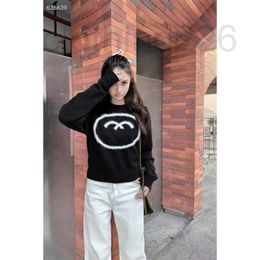 Women's Sweaters Designer Autumn/Winter Black and White Color Block Zipper Stand up Sweater Cardigan Women's Loose and Versatile Fashionable Casual Short Coat 5MMA