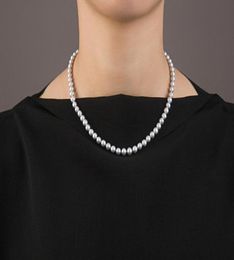 Fast Fine Pearls Jewellery Grey Freshwater Natural 78mm Pearl Necklace Female Fashion Personality Necklace Clavicle C1794111