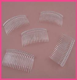 10PCS 90cm45cm 18teeth Clear Plain Plastic Side Comb for DIY bridal hair accessories handmade hair jewelry6936358