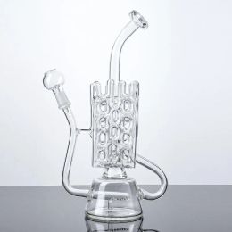 Inline Swiss Perc Recycler Rig Dab Hookahs Oil Rig Straight Glass Bong Tall Glass Nail Dome wp142 14 Male Joint BJ