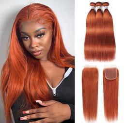 Ishow Brazilian Virgin Weave Extensions Body Wave 828inch For Women 350 Silky Straight Wefts Orange Ginger Colour Remy Human Hair8188295