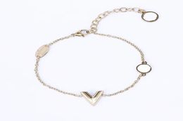pendants chain necklaces designer fashion jewelry Choker charm Titanium Steel Gold Love V Lady Ring Bracelet Women Wedding Gift pe9336145