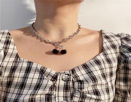 3D Red Black Cute Cherry Choker Necklaces Cute Fruit Gold Pendant Necklace Charm Harajuku Jewelry Gift for Women Girls5936798