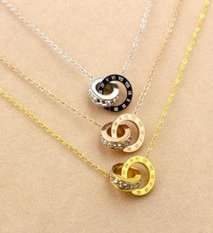 The new small drill Roman numerals short necklace for woman South Korea fashion titanium steel rose gold plated collar bone chain 8127191