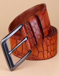 High Quality Fashion Cowskin Leather Cinto Men Belts Natural Genuine Leather Crocodile Skin Strap Belts for Men6007511