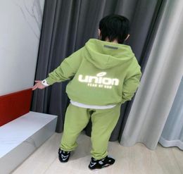 High quality kids girls boys sets spring children cotton hoodie pants 2pctracksuit baby boy pullover hooded sportswear outfit331526425871