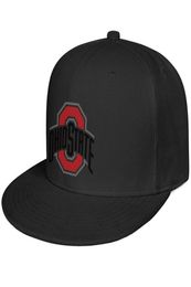 Ohio State Buckeyes primary team logo Unisex Flat Brim Baseball Cap Styles Team Trucker Hats Sport football black Marble Print9030724