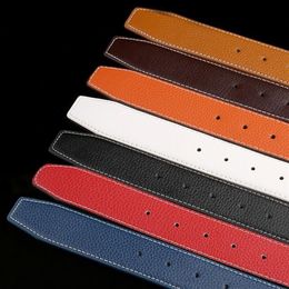 Belts Mens Belt Fashion Belts Men Leather Black Business Belts Women Big Gold Buckle Womens Classic Casual Ceinture with Orange Bo224c