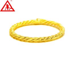 6MM 24K Yellow Gold Filled Bangles Top Quality Copper Fashion Charms Fine Jewelry Wedding Dressed Luxury designer Bracelet Women655116908