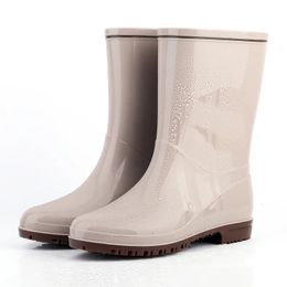 Asian Style Tube Women's Non-slip Rain Boots PVC Glossy Stroke Fashion Waterproof Rain Boots Fashion Water Boots 231226