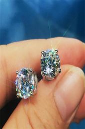 Handmade 4 claws earring 3ct Diamond 925 Sterling silver Engagement wedding Stud Earrings for women men312f49679529448813