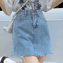 Skirts Sutimine Denim Skirt Shorts Women Summer Korean Fashion High Waist A-line Slim Cute Sexy Mini Jean Ruffle Female Clothes