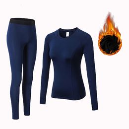 Winter Thermal Underwear Women Quick Dry Anti-microbial Stretch Plus velvet Thermo Underwear Sets Female Warm Long Johns 231226