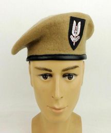 Berets UK British SAS Army SPECIAL Regiment KHAKI Wool Beret Hat Cap Store3848588