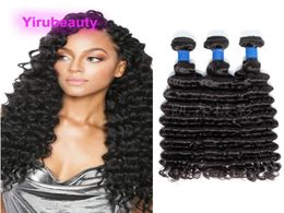 Deep Wave Malaysian Human Hair Extensions Double Wefts Loose Deep 3 Bundles 12A Yirubeauty Weaves 1030inch Natural Color71530524533096