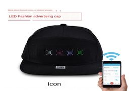 Wc6vt APP control led Bluetooth connection English pattern advertising APP mobile phone control led mobile phone hat Bluetooth con2582466