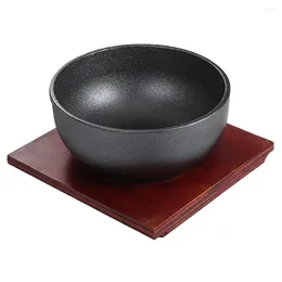 Dinnerware Sets Bibimbap Cast Iron Bowl Korean Noodle Ceramic Ramen Japanese Cuisine Accessory Container