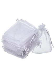 100 PCSlot WHITE Organza Favor Bags Wedding Jewelry Packaging Pouches Nice Gift Bags FACTORY3234257