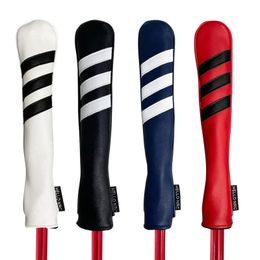 Golf Alignment Rod Cover Striped Case Holder Headcover PU Leather for Aiming Exercise Training Aid Head Protection Accessorie 231225