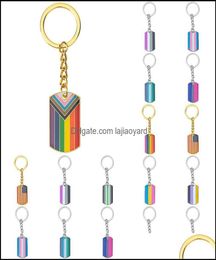 Keychains Fashion Accessories Mixed Pride Lgbt Bisexual Round Key Chain Metal Drop Delivery 2021 8De8556871