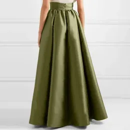 Skirts Long Skirt With Pockets Comfortable Elegant Vintage Satin Maxi High Waist For Women Autumn