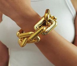 Charm Bracelets IngeSightZ Punk Hyperbole Plastic On Hand Chunky Thick Big Wrist Chain Couple Bangles For Women Men Jewelry5923687