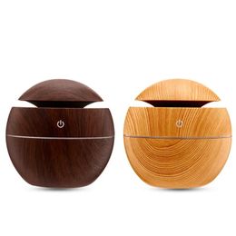 Diffusers 2023 hot ball shape Wood Grain Essential Oil Diffuser bamboo Colour USB Humidifier for Office Home Bedroom Living Room