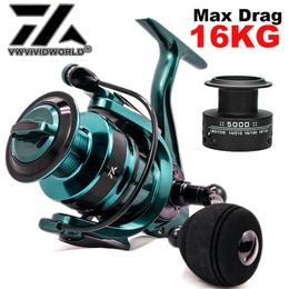 Rods Vwvividworld Double Spool Fishing Reel 5.5:1 4.7:1 Alloy Gear Ratio High Speed Spinning Reel Casting Reel Carp for Saltwater