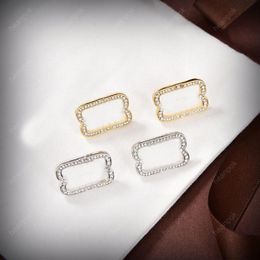 Silver Stud Earrings Designer For Women Jewelry Big Letters Diamonds Earring Fashion Dangle Earring Party Mens Studs Gold Hoops Wi2629