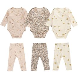 Clothing Sets Baby Clothes Sets Long Sleeve Romper Pants Sets Organic Cotton Born Floral Brand born Baby Boy Girl Clothing For 02Y2869420