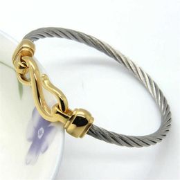 Twocolor Titanium Steel Bracelet Hooks Fashion Jewelry Infinity Love Charm Bracelets Bangles for Women Q0722171f1087022