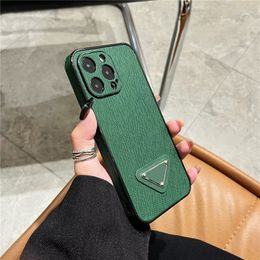 Luxurys Designers Leather Phone Cases For iphone 15 Pro Max 14plus 14pro 13 12 11 XS XR Fashion Design Triangular nameplate Classic Back Cover Case Luxury Mobile Shell