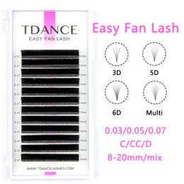 TDANCE Easy fanning Fast Fan Blooming Eyelash Extensions Individual Lashes Automatic High Quality Flowering Volume 231226