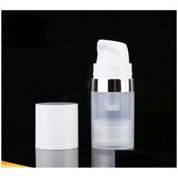 Airless Bottles Wholesale 5Ml 10Ml 15Ml Empty Refillable Bottles Airless Cosmetic Containers Travel Plastic Vacuum Pump Bott Dhgarden Dhpu6
