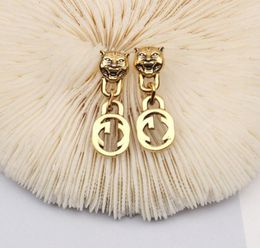 Retro Street Fashion Earrings Studs Luxury Designer Earring Women Designers Jewellery For Party Ear Animal tiger Gold Color7837680