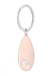 Stainless Steel Dog Paw Keyrings Blank Keychain Diy Charm for Personalized Print Engraved Mirror Polished Pendant Key Chain Ring A5972639