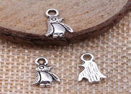 500Pcs alloy Penguin Charms Antique silver Charms Pendant For necklace Jewellery Making findings 7x11mm3038708