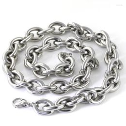 Chains Chunky 15mm Wide 20 Inch- 40 Inch For Choose 316l Stainless Steel Men's Smooth Heavy Oval Link Chain Necklace Jewelry