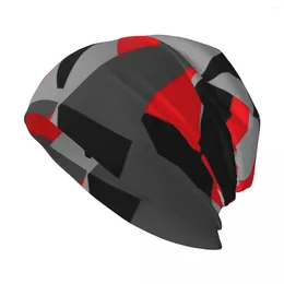 Berets Black Gray Red Camo Pattern Knit Hat Bobble Fashion Beach Streetwear Golf Women Men's