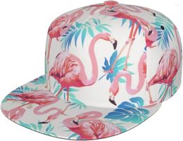 Ball Caps Flat Bill Adjustable Snapback Hat Cool Hip Hop Baseball For Men Women Cute Flamingo