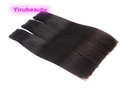 Double Drawn 3 Bundles 824inch Wefts Straight Brazilian Peruivan Indian Malaysian 100 Human Hair Natural Color8217004