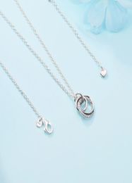 925 Sterling Silver Family Always Encircled Pendant Necklace Chain For Women Men Fit Style Necklaces Gift Jewellery 391455C01-609365786