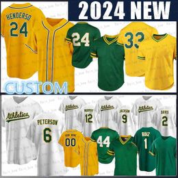 44 Reggie Jackson Baseball Jerseys 6 Aledmys Diaz Rickey Henderson Brent Rooker Ryan Noda Esteury Ruiz Ken Waldichuk Zach Jackson Nick Allen JJ Bleday Mason Miller