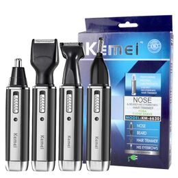 Trimmer Kemei Nose Hair Trimmer 4 in 1 Hair Clipper Safety Facial Care Nose Hair Trimmer Fashion Electric Shaver Men's Care Shaver