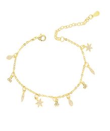 fashion Jewellery delicate cz charm tiny cute girl gold chain 165cm luxury dangle charm gold plated bracelet5357708